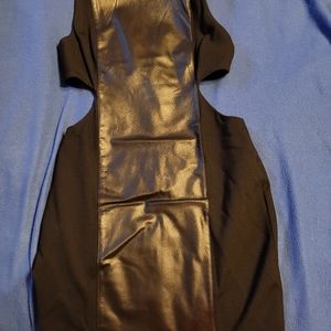 NWT Black Sexy Leather/Ponte Knit Dress